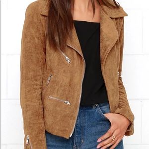 Olivaceous Tan Suede Moto jacket
